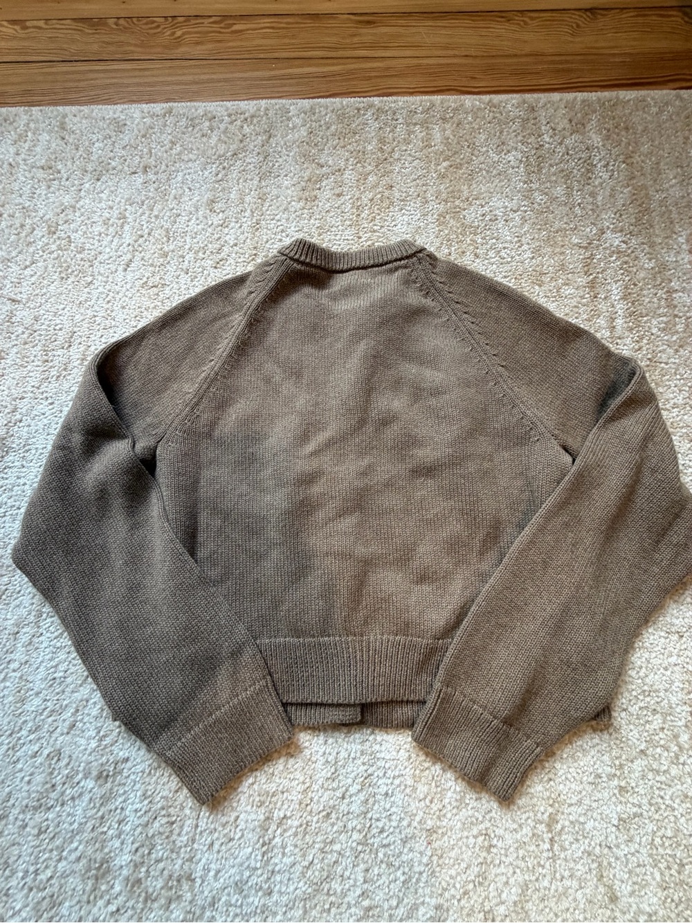 Universal Thread Cropped Button-Front Cardigan in Taupe Brown - Picture 5 of 5